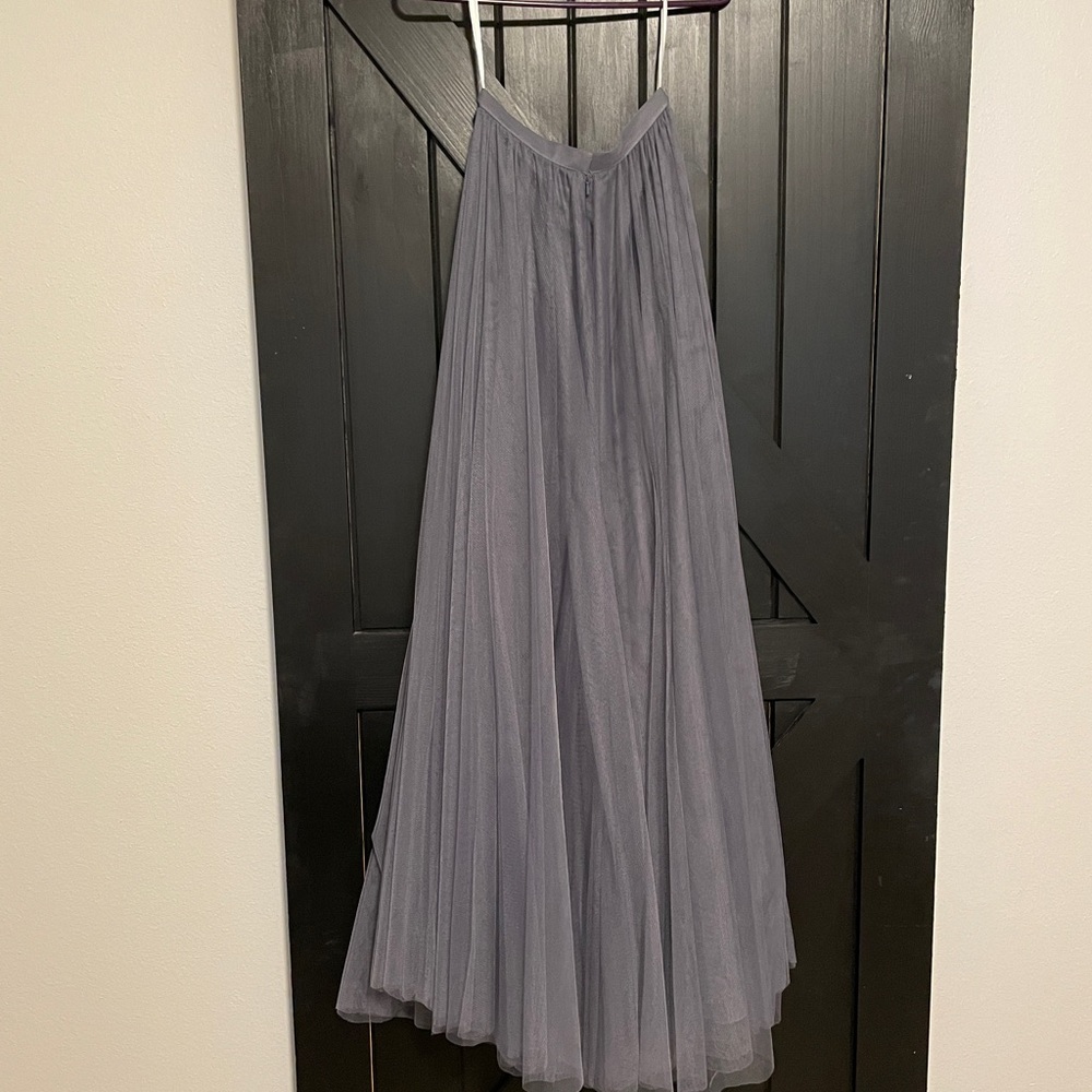 Revelry Maxi Skirt in Dusty Gray Tulle